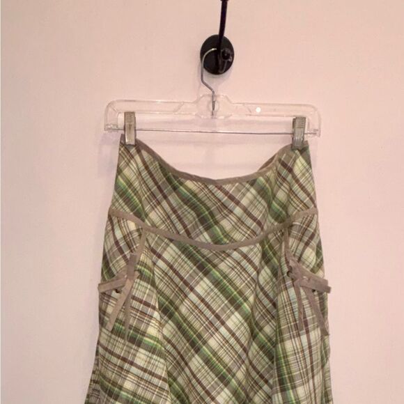 Vintage Plaid A-Line Skirt w/ Pockets Size 12 Preppy Academia Fall Style - Picture 4 of 9